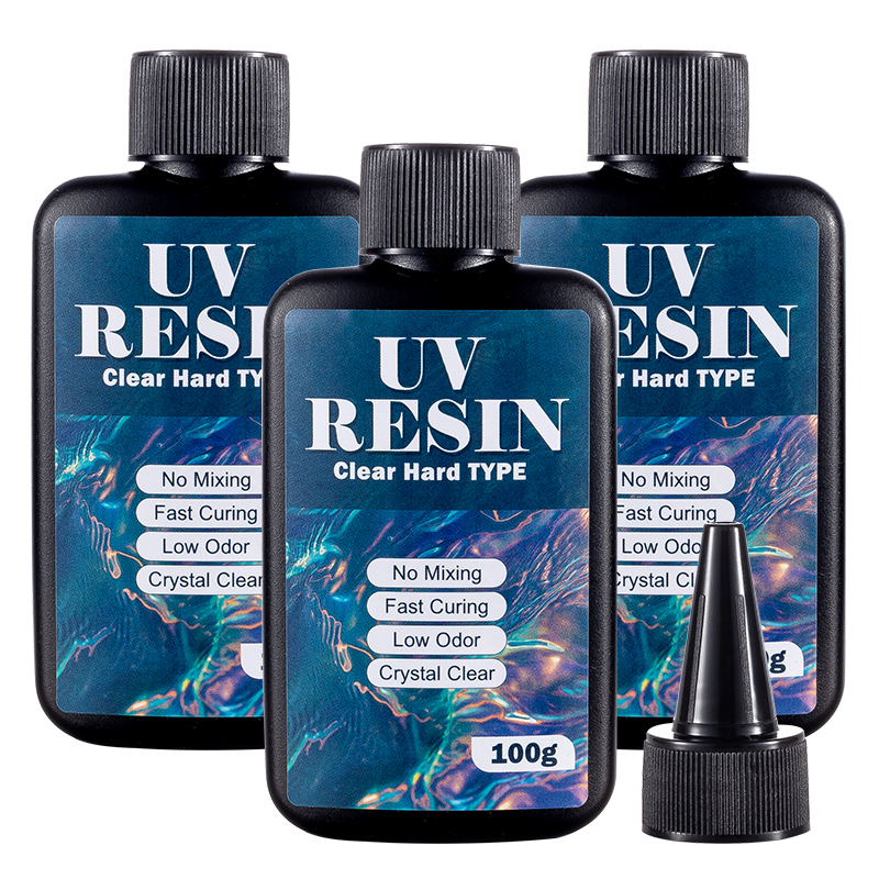 Epoxy Uv Resin Kit - Résine UV 100/200/300g, type dur, transparente