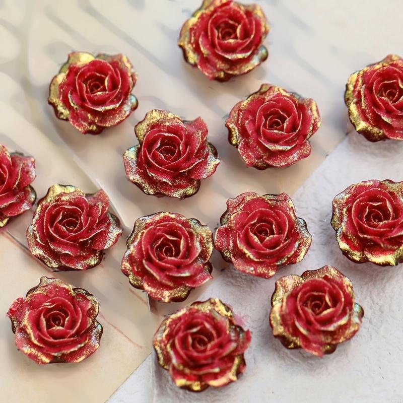 Resin Glitter Pack - Paquet 10 fleurs en plastique dégradé