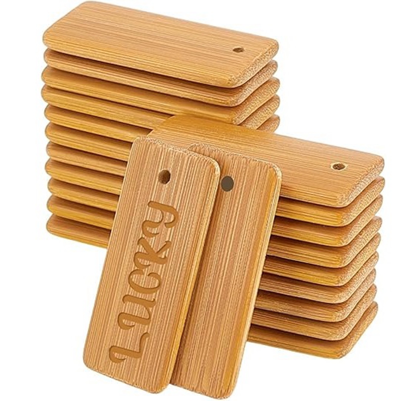 Wood Ring Blank - Étiquettes en bois vierges pour porte-clés,