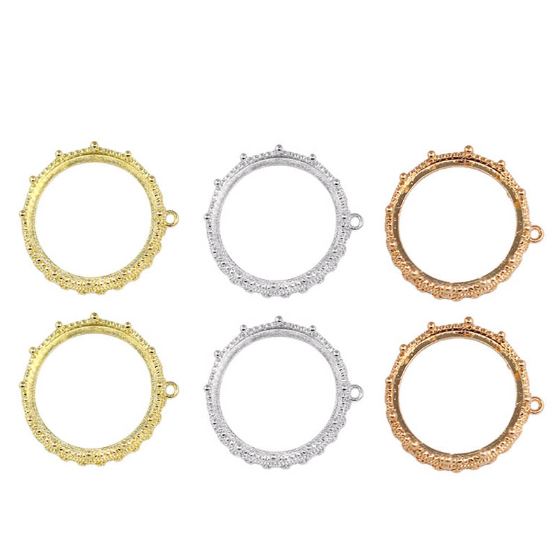 Bezels Set Pendant - Pendentif en laiton moulé à dos