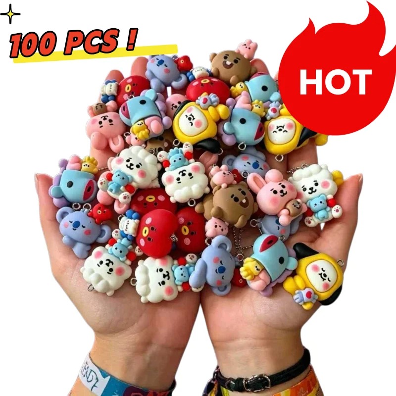 Resin Craft Supplies - Breloques en résine BT21, 7 pièces,
