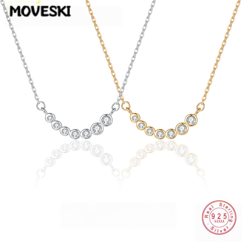 Bezels Set Pendant - MOVESKI Collier pendentif sourire en moissanite