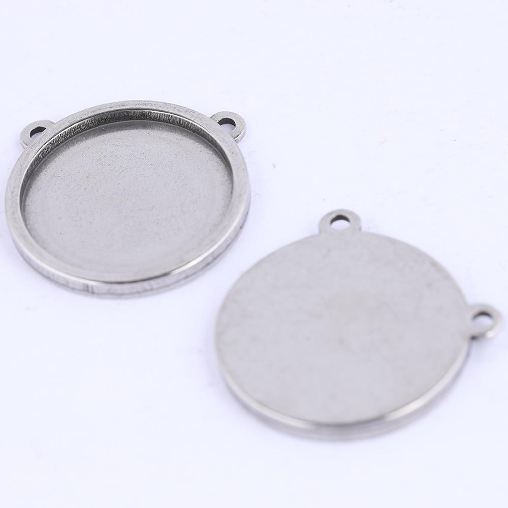 Bezels Set Pendant - Base de cabochon vierge en acier