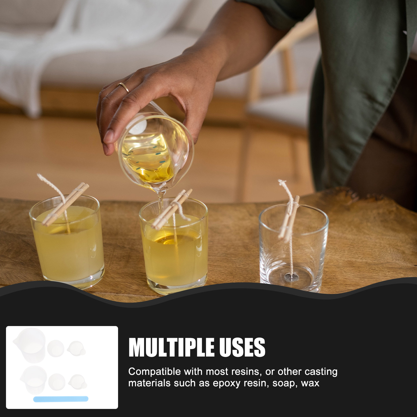 Mixing Cup Silicone - 1 ensemble de gobelets mélangeurs en