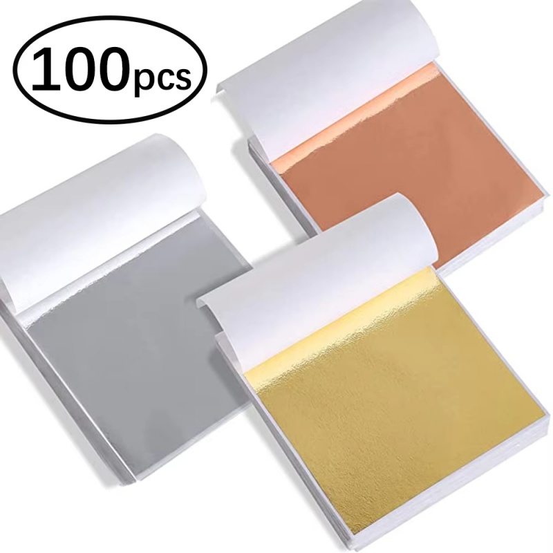 Gold Foil Flakes - 100 feuilles de papier imitation or,