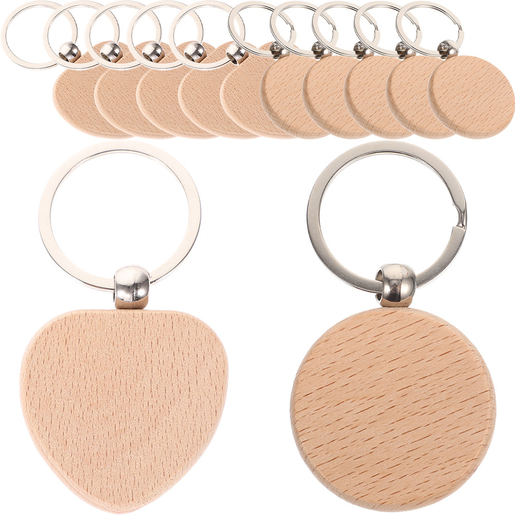 Wood Ring Blank - 12 Pièces de supports de porte-clés