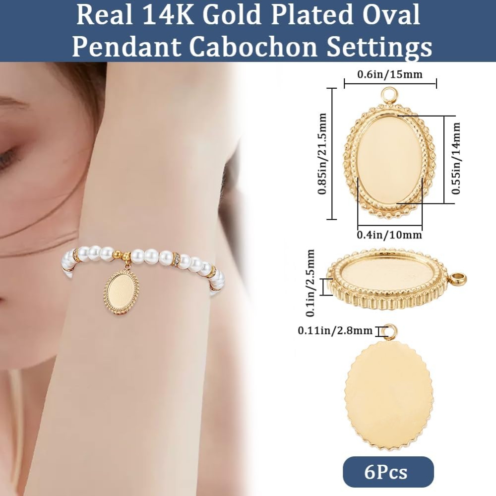 6 pièces Cabochon paramètres b - Bezels Set Pendant avis et prix