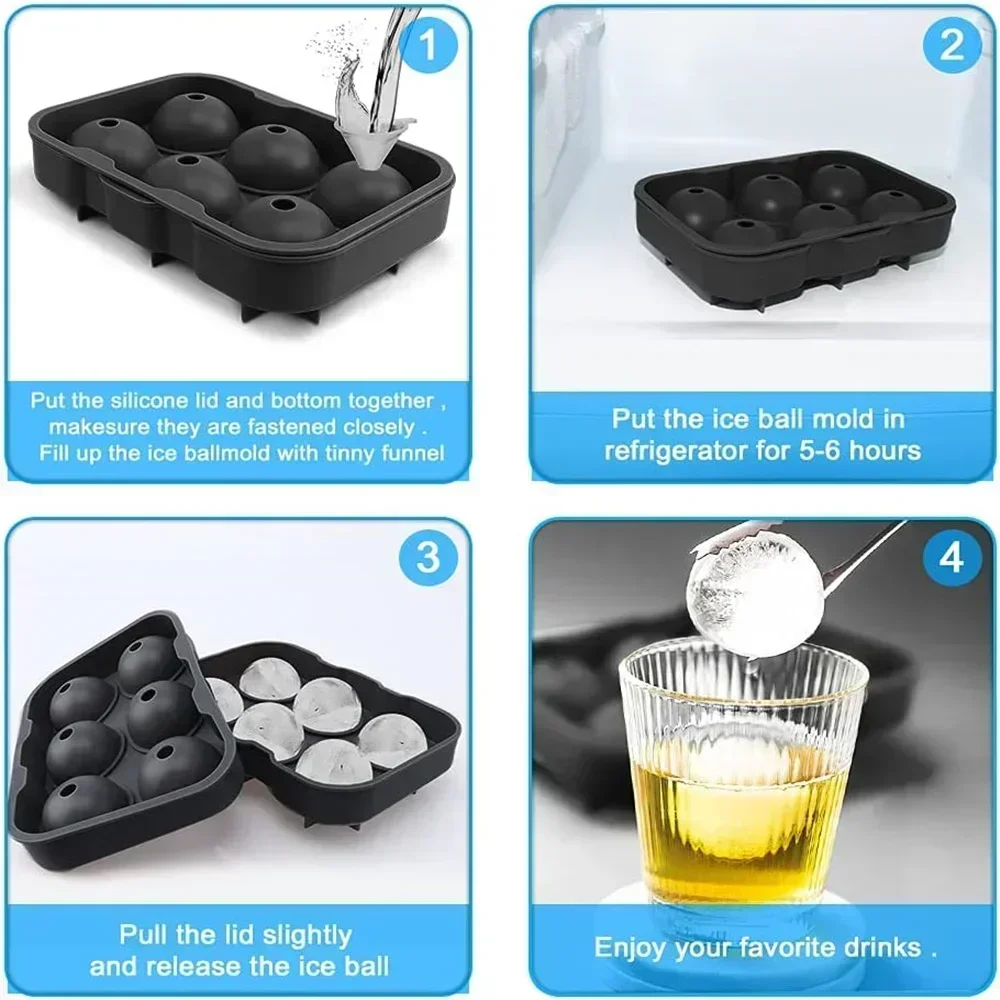 Moule à glaçons sphériques à 6 - Silicone Mold Tray avis et prix